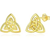 INFUSEU Irish Gifts Celtic Knot Shamrock Claddagh Earrings for Women Girls Sterling Silver Jewelry