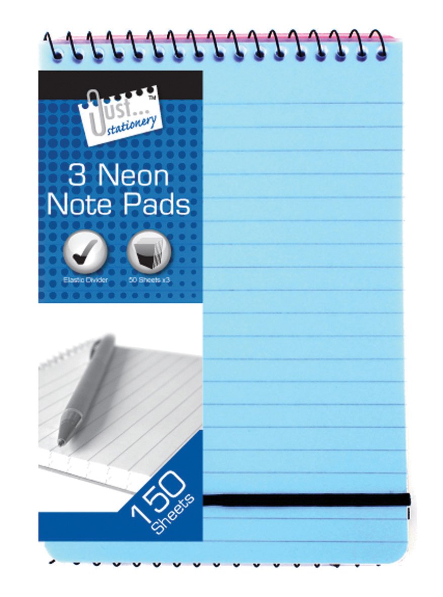 Just stationery 128x176mm Neon PP Cover Notebook (Pack of 3), 6099
