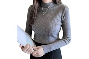 Women's Ribbed Knit Mock Neck Sweater - Slim Fit Long Sleeve Base Top