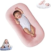 Saanerueen Baby Lounger, Infant Lounger, Baby Lounger for Newborn, Soft Breathable Newborn Lounger for Play & Activity (Pink)