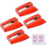 Avelis 4-Pack Ruby Record Player Replacement Needles for Crosley &amp; Victrola | Easy installation, 4 ruby needles and clear storage box for select Crosley, Victrola and ION players; ceramic cartridges only