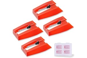 AVELIS 4 Pack Record Player Needle Replacement, Vinyl Record Needle, Easy to Install, Compatible Multiple Turntable Models Such as Crosley, Victrola, ION, Equipped with Ruby Tip, Provide High-quality Sound