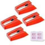 4 Pack Record Player Needle Replacement, Vinyl Record Needle, Easy to Install, Compatible Multiple Turntable Models Such as Crosley, Victrola, ION, Equipped with Ruby Tip, Provide High-quality Sound