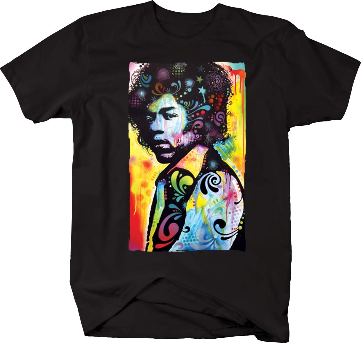 Neon Jimi Hendrix Experience Rock Art T Shirt 6093 | Kitilan