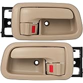 Lcyolada Interior Door Handles W/Bezel (Pair), Beige, Front Left Driver &amp; Right Passenger for Toyota Tundra (Standard/Extended Cabs ONLY) 2000 2001 2002 2003 2004 2005 2006