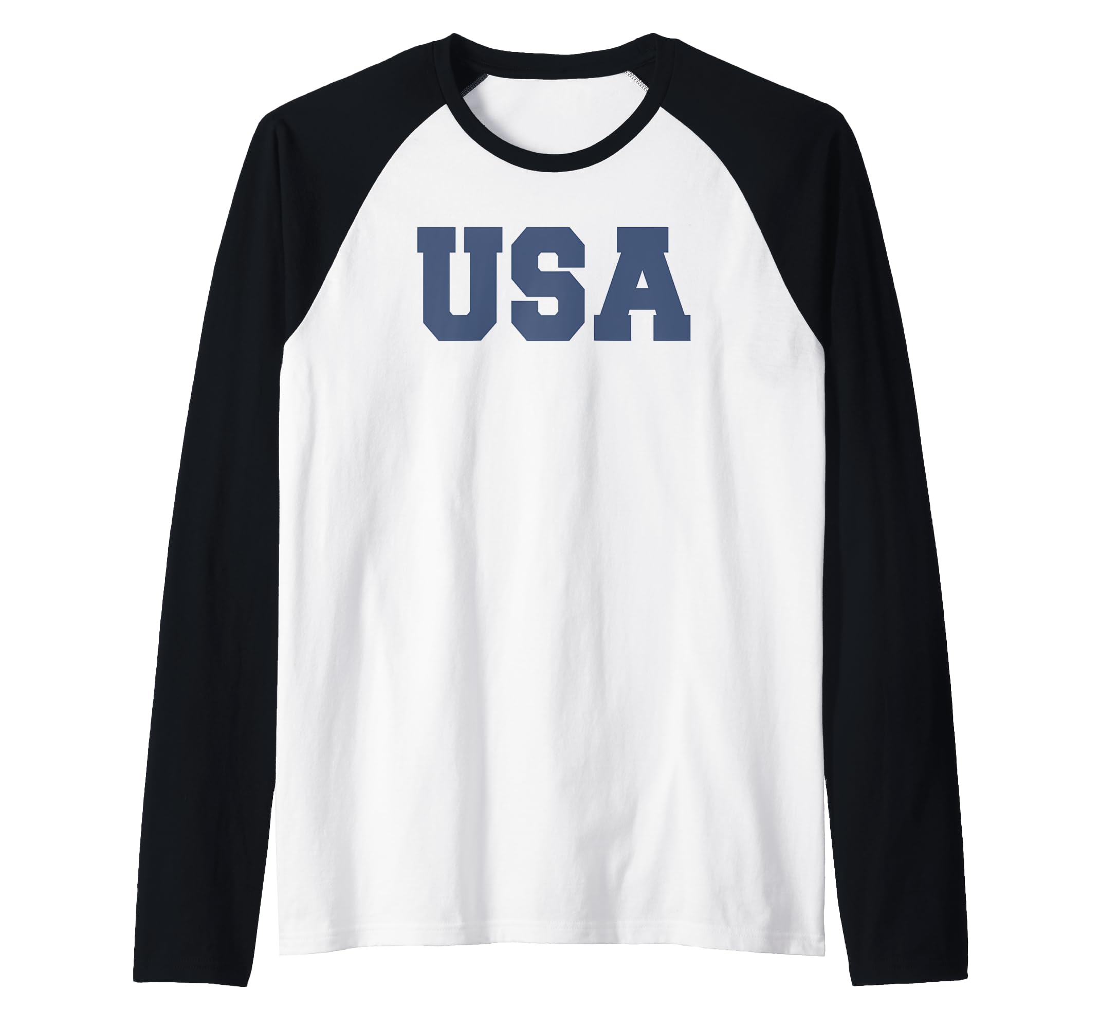 Trendy USA text Raglan Baseball Tee