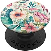 Botanical Watercolor Floral Pattern Design PopSockets Adhesive PopGrip