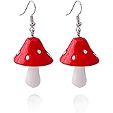 Handmade Colorful Mushroom Shape Dangle Earrings Sweet Fresh Chic Charm Mushroom Pendant Drop Earrings for Women