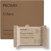 Promix Nutrition Protein Puff Bars, Chocolate Chip - 12 Pack | High-Protein Puff Bar Snack for Low-Sugar, Low-Carb, Gluten-Free Muscle Recovery &amp; Healthy Snacking On-the-Go
