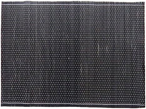 Skipper Rectangular Fine Solid Bamboo 6 Piece Table Mat - Black
