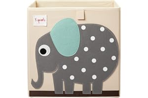 3 Sprouts Toy Storage Organizer: Toy Box Cube Organizer for Playroom, Nursery - Foldable Storage Bin - Elephant