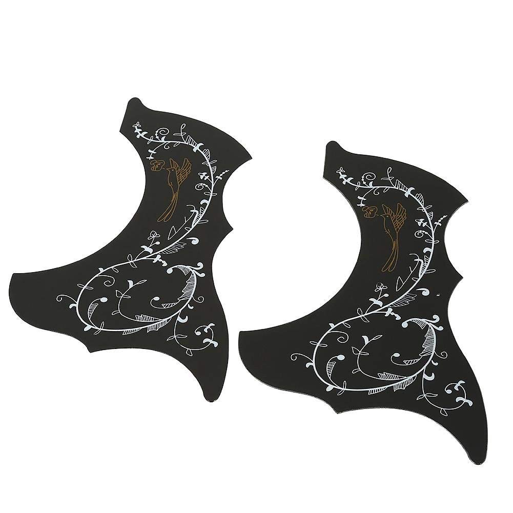 Bnineteenteam 2Pcs Acoustic Guitar Pickguard, Pick Guards Self Adhensive Replacement Parts Scratch Plate Fits for 41" Guitar (Black) Acoustic Guitar Pickguard Performance Accessory