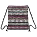Farway Drawstring Bag Knit Beach Gym Boho Bohemia Style Backpack Outdoor Travel Shopping Sack Bags for Woman Unisex - Pattern 1