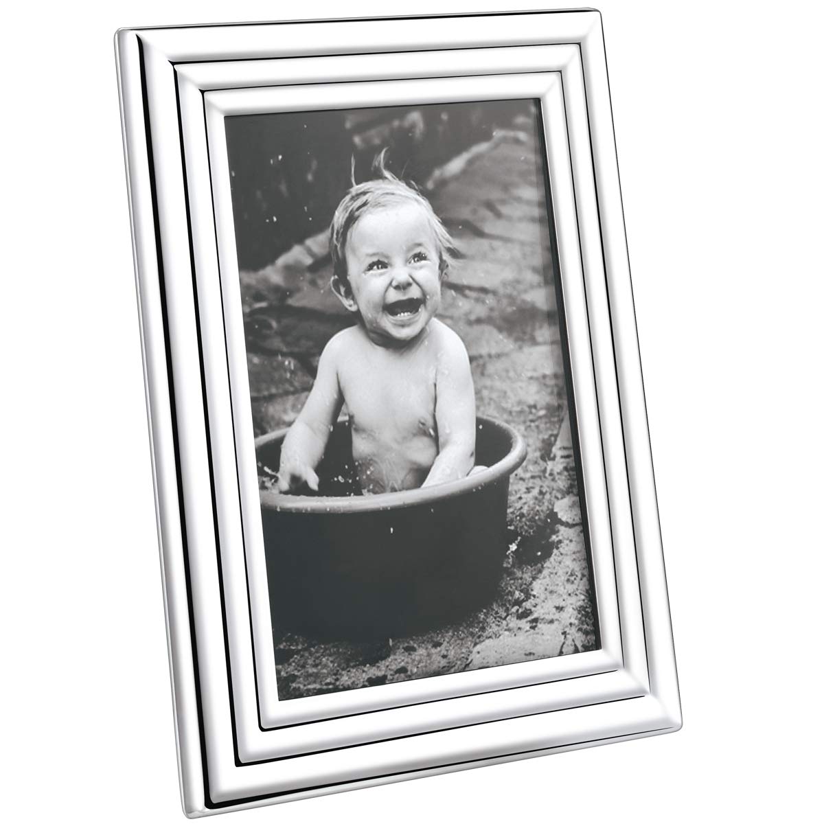 Georg Jensen Legacy Picture Frame - Mirror Polished Stainless Steel - Designed by Philip Bro Ludvigsen - Magnetic Opening with Built In Stand - Small