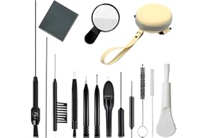 AIERTING 15 Pieces Cleaning Kit Tools for Hearing Aids/Earbuds/Headphones -Including Wax Loop and Magnet - Vent Brush and Carry Case