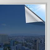 rabbitgoo Heat Reflective Window Film Privacy One Way Mirror Blue Silver