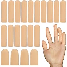 20 PCS Gel Finger Cots, Silicone Finger Protectors, Rubber Finger Covers for Dry Skin, Gel Finger Protectors for Cracked Knit