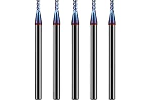 AYCHOLIZ 5PCS 3/32" Solid Carbide Square End Mills Set Tungsten Steel Micro Milling Cutter 65HRC 4 Flute CNC Milling Bits for Stainless Steel Hardness Steel