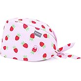 Kousenpu Scrub Caps for Women, Adjustable Women's Surgical Cap with Buttons, Breathable Cute Design for Nurses and Doctors