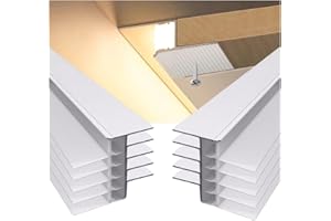 DGLILUAN Plaster in LED Aluminum Channel Z Shape 3.3 FT/1 Meter Trim Edge Drywall Shadow Light Channel with Milky Diffuser, Recessed Baseboard LED Profile for Plaster Gypsum Drywall (White, 10 Pack)