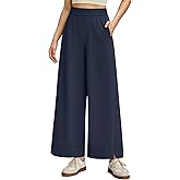 G4Free Strowen Women Lightweight Wide Leg Ankle Pants with Pockets 7/8 Length Yoga Pants Stretchy Casual Travel Trousers