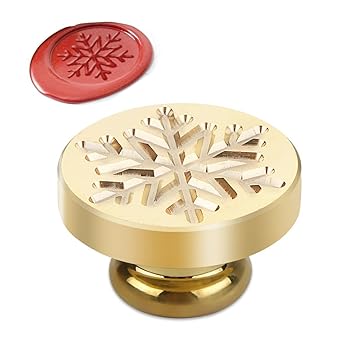 Powstro Retro Christmas Wax Seal Brass Stamp Head Alphabet Wax Sealing Stamps Set Creative Romantic Stamp Maker (Snow Head)