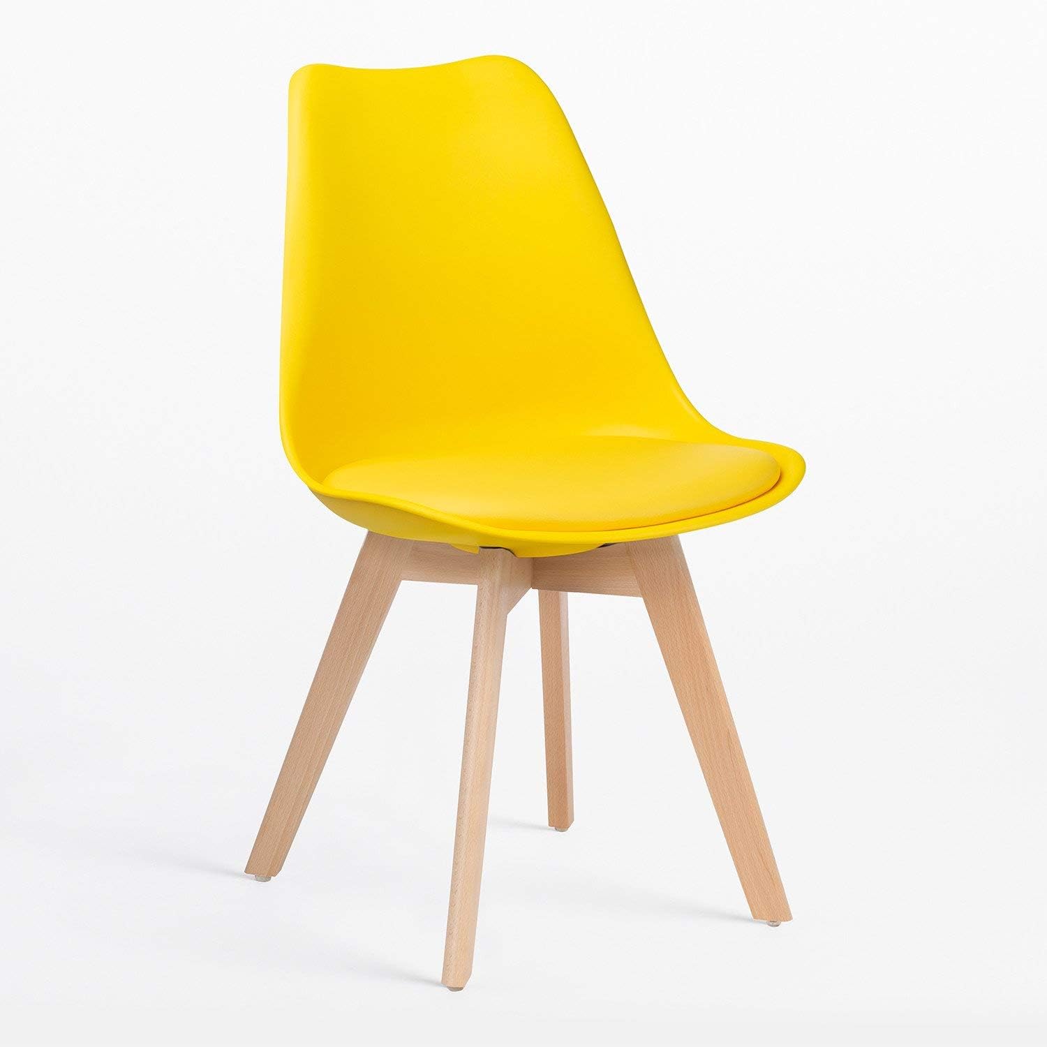 SKLUM Silla Nordic Polipropileno Madera Mate Amarillo Fresia (Elige