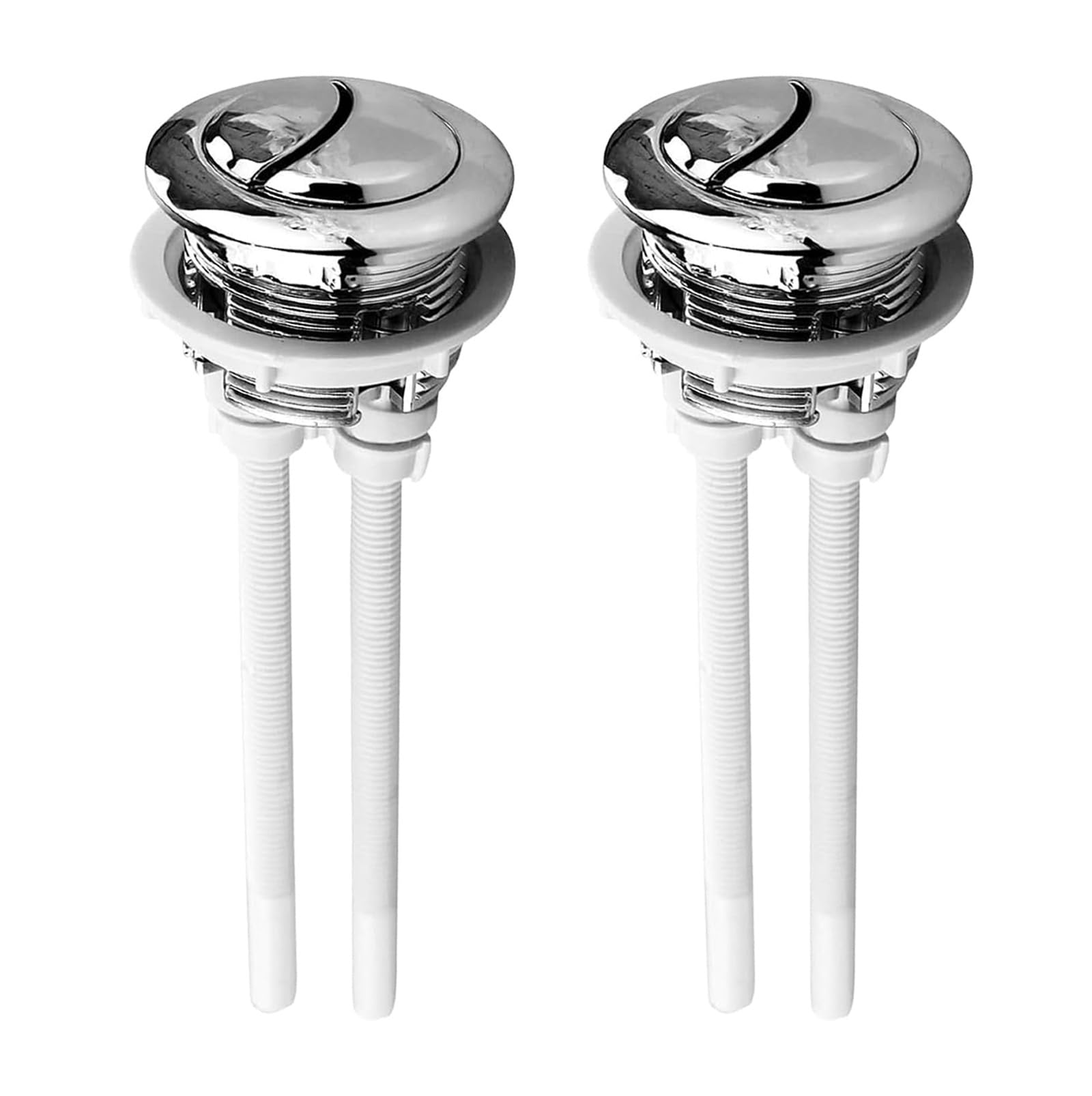 2PCS Toilet Push Button Flush Replacement, YTOOK Dual Toilet Flush Button Round Head Toilet Flush Button Replacement Accessories for Bathroom Toilet Water Tank Repair