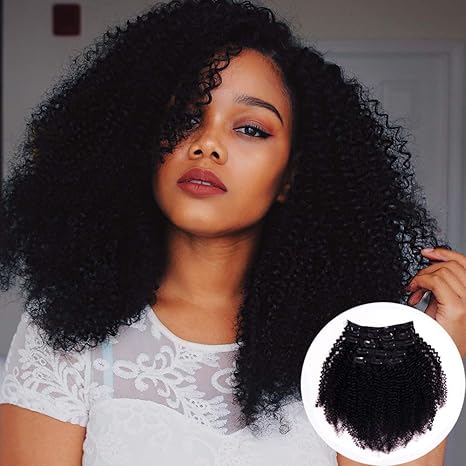 Amazon Com Vanalia 9a Kinkys 3c 4a Curly Clip In Hair Extensions