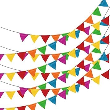 Multicolor Pennant Banner 263ft Nylon Fabric Decorations Flags