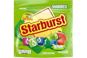 STARBURST Sour Chewy Candy Individually Wrapped Fruit Chew, Sharing Size, 15.6 Oz Resealable Bag