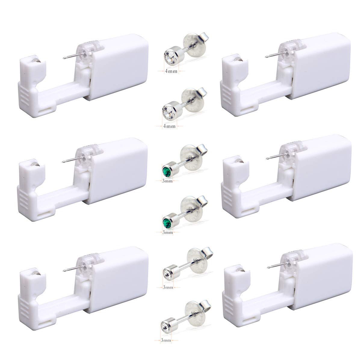 YuBu-Tech 6Pcs Disposable Ear Piercing Gun with Ear Studs No Pain Safety Ear Piercing Gun Kit Tool for Girls Boys Women Men