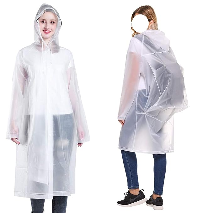 Vintoney Regenponcho Wiederverwendbar Regenmantel für Damen und Herren Wasserdicht Regencape Regenjacke Regenbekleidung Regen