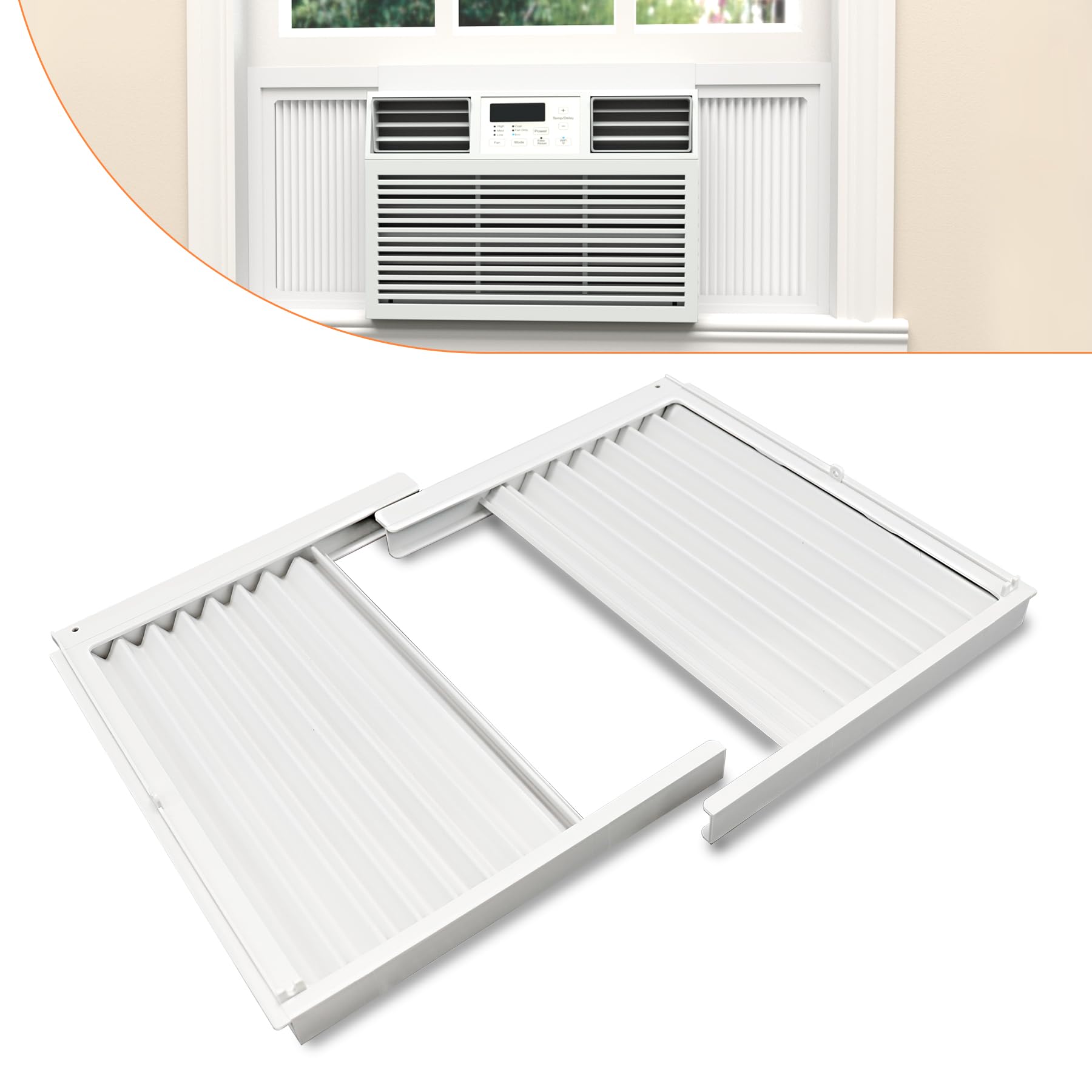 Photo 1 of GCGOODS Window Air Conditioner Side Panels with Frame, Adjustable Window AC Side Panel Kit, Universal Fits for 8,000 BTU Window Air Conditioner Units, Window AC Side Panel with Frame