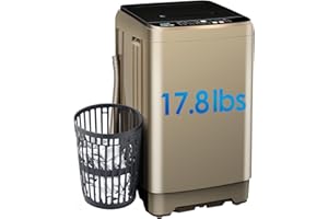 Anypro Portable Washing Machines 17.8LBS Full Automatic Clothes Washer and Spinner Combo with 10 Programs and 8 Water Levels, Compact Laundry Wash Spin Dryer for Apartment RV Dorm Home, Gold