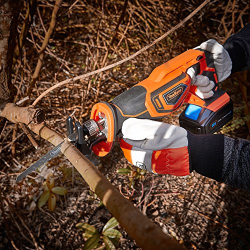 VonHaus 20V Max Akku Säbelsäge, Variabler Geschwindigkeitsschalter, 2 Sägeblätter für Holz, Hublänge 22 mm – inkl. Akku… – Bild 4