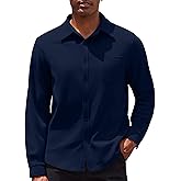 COOFANDY Mens Long Sleeve Button Down Shirt Casual Lightweight Shacket Spring Fall Shirt Jacket Overshirt