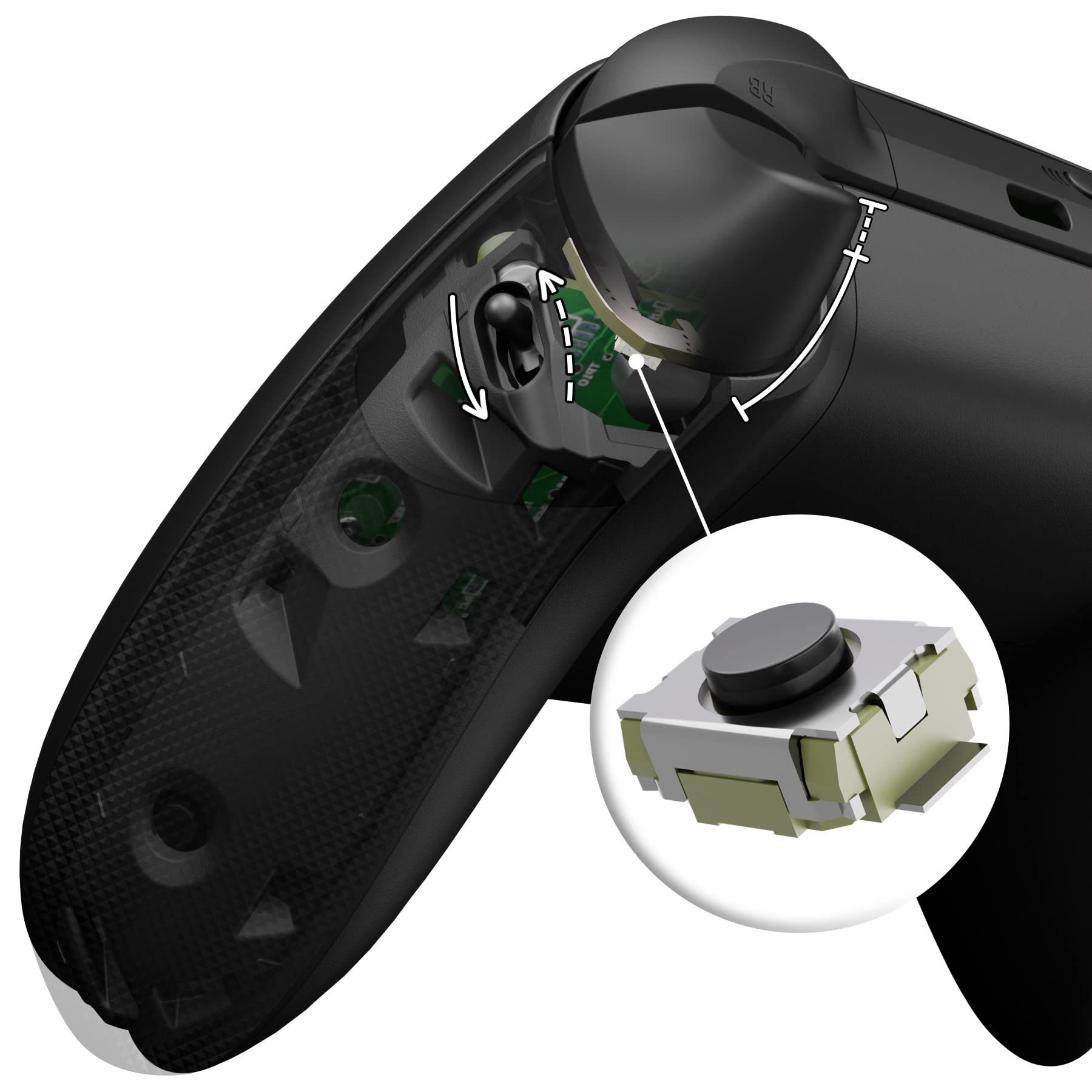 Turn Flexor Handle Grips Trigger Stop Kit to Clicky Version - DIY Replacement Clicky Kit for Xbox Series X & S Controller eXtremeRate Flexor Trigger Stopper Side Rail Grips - Without Shells