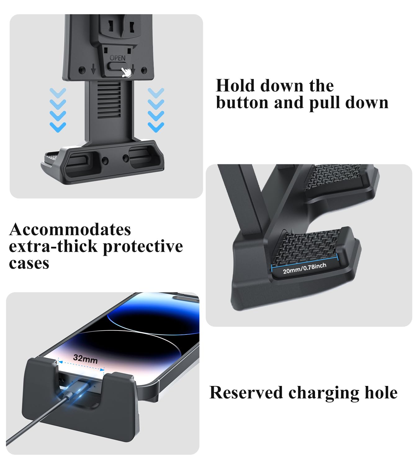 OHLPRO Car Tablet Holder - Heavy Duty Drill Base, Tablet Mount for Truck Compatible with iPad Samsung Tab 5