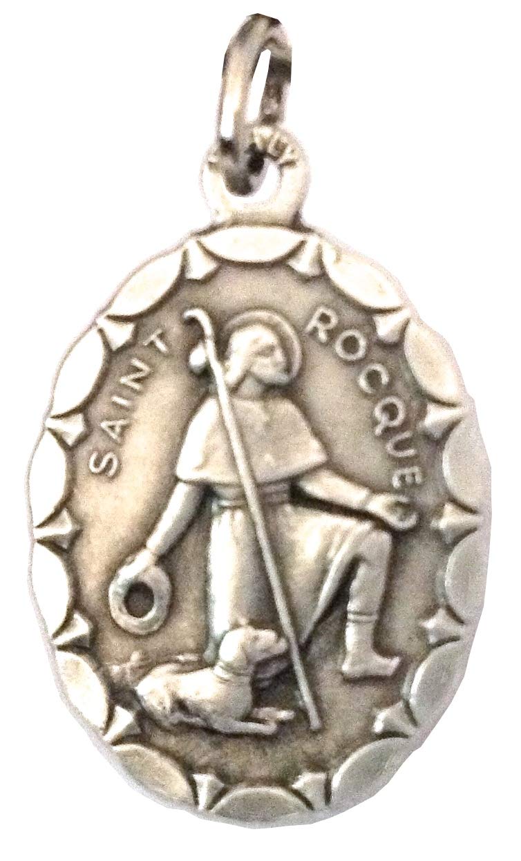 I G J SAINT ROCH OF MONTPELLIER OVAL SHAPE MEDAL - 100% MADE IN ITALY