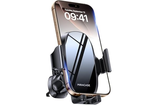 Miracase Phone Holder for Car Vent【2026 Wider Clamp & Metal Hook】 Car Phone Holder Mount for Vent Clip Hand Free Cell Phone C