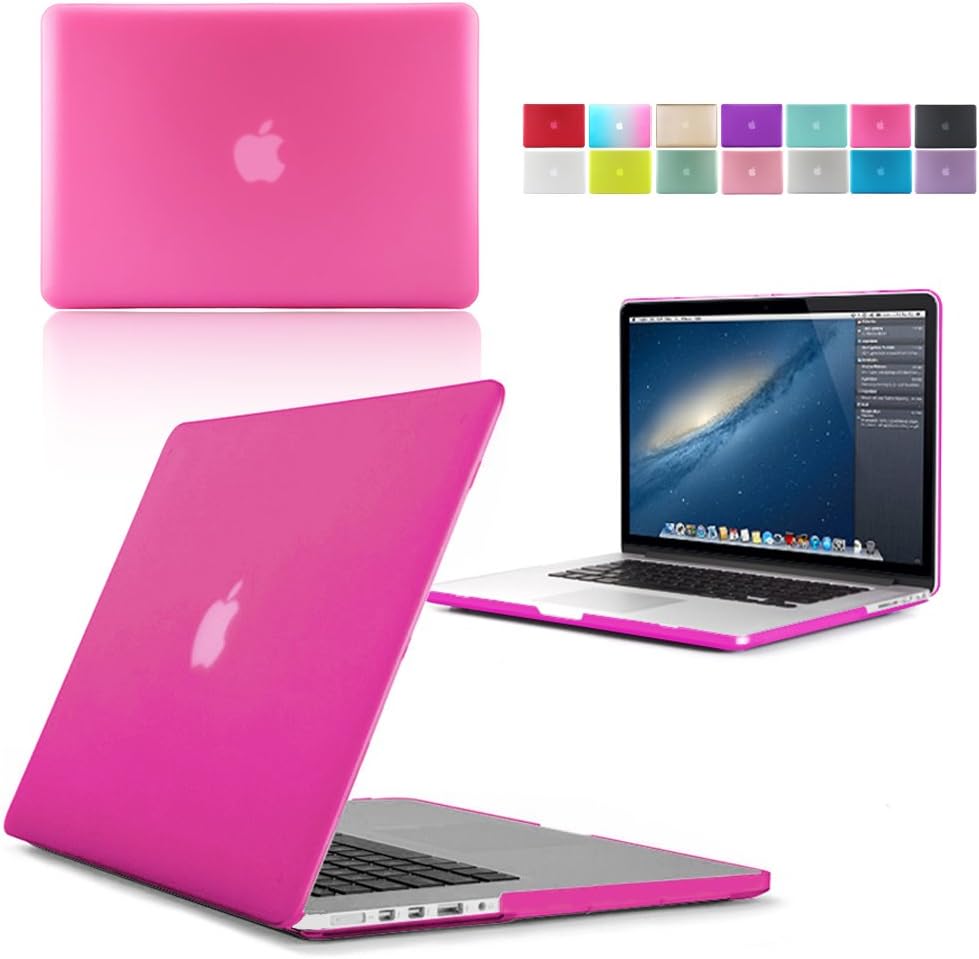 LOVE MY CASE / NEW HOT PINK Rubberized See-Through Hard Case Cover for Apple Macbook Pro with RETINA DISPLAY (13-inch = Models: A1502 / A1425) (15-inch = Models: A1398) (will NOT fit 2017/2018 Pro with/without Touch Bar or standard MacBook Pro with Internal CD/DVD Rom) PLEASE CHECK YOUR MACBOOK PRO MODEL NUMBER BEFORE ORDERING.