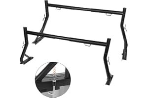 LITBM Non-Drilling Truck Rack, Heavy Duty Steel Truck Bed Ladder Rack, Extendable Fit for 52" to 71" Wide Truck Bed, 800 lb. Capacity