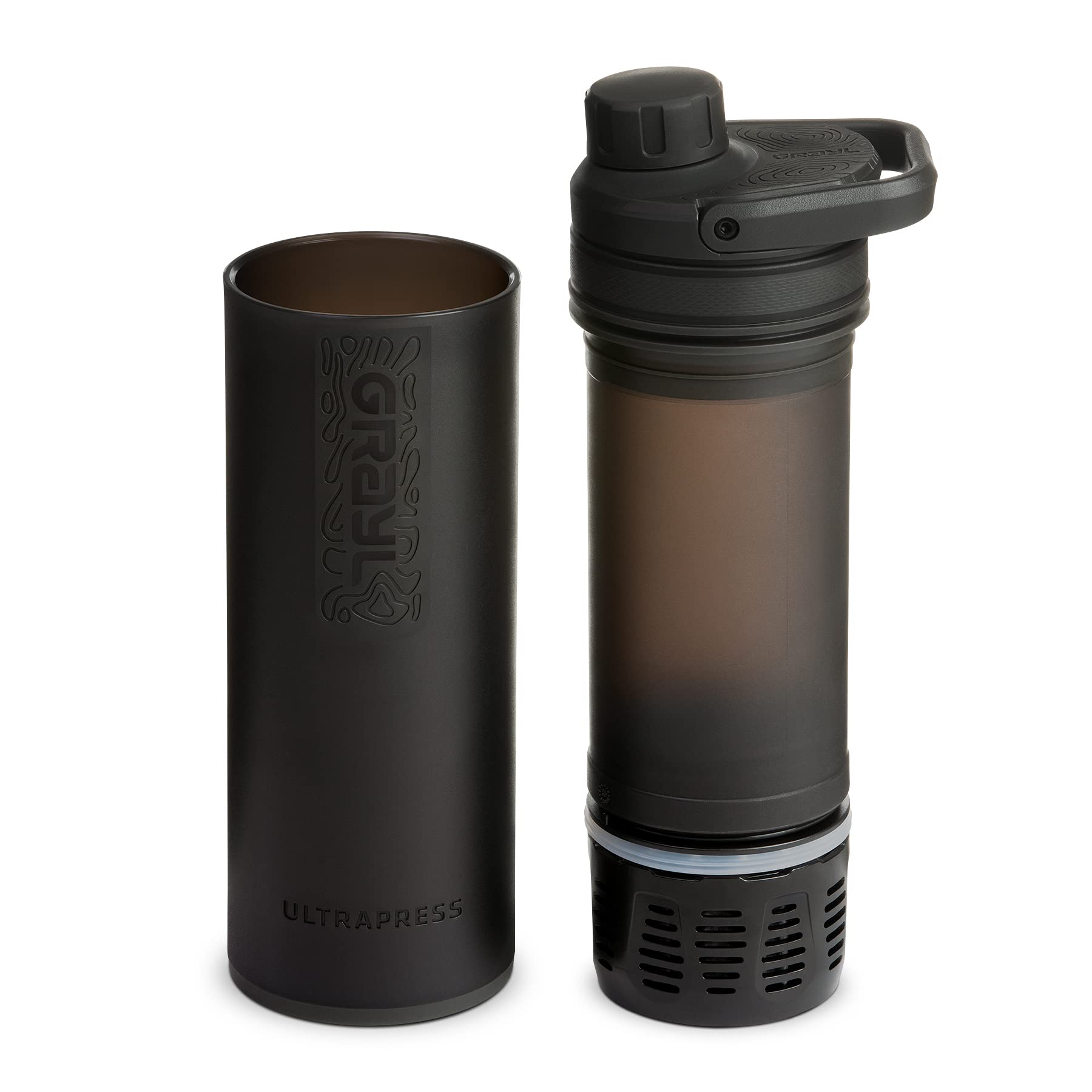 GRAYL UltraPress 16,9 oz Wasserreiniger & Filterflasche für Wandern, Rucksackreisen, Survival, Reisen (Covert Black) 2