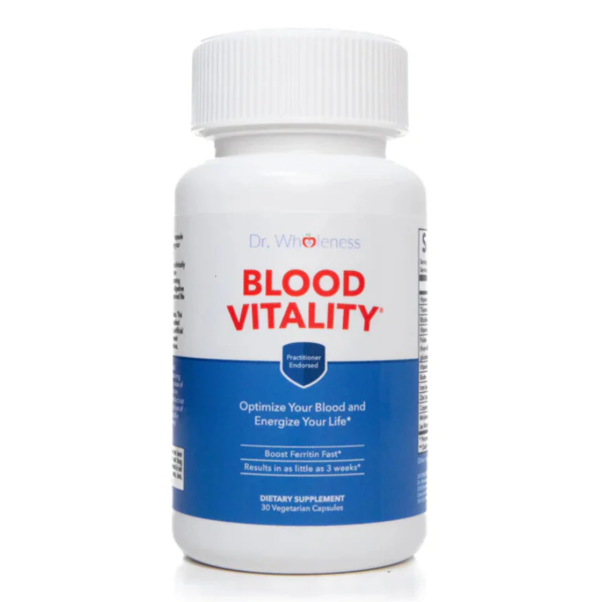 Photo 1 of Dr. Wholeness Blood Vitality | Daily Iron/Multivitamin Supplement | Boost Ferritin and Energy, Most Effective Iron Supplement, High Potency, Non-Constipating, No Nausea, and Bioavailable | 30 Capsules