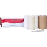 DermaRite Elastic 4 Layer Compression Bandage System, 1 ct | Manage Edema and Venous Leg Ulcers, All-in-One Kit, Various Sizes
