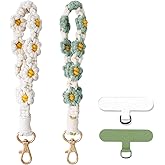 CHIWUTECH Boho Macrame Phone Wrist Strap, Cell Phone Lanyard with Tether Tab, Keychain Wristlet Charm, Anti-Loss Phone Chain