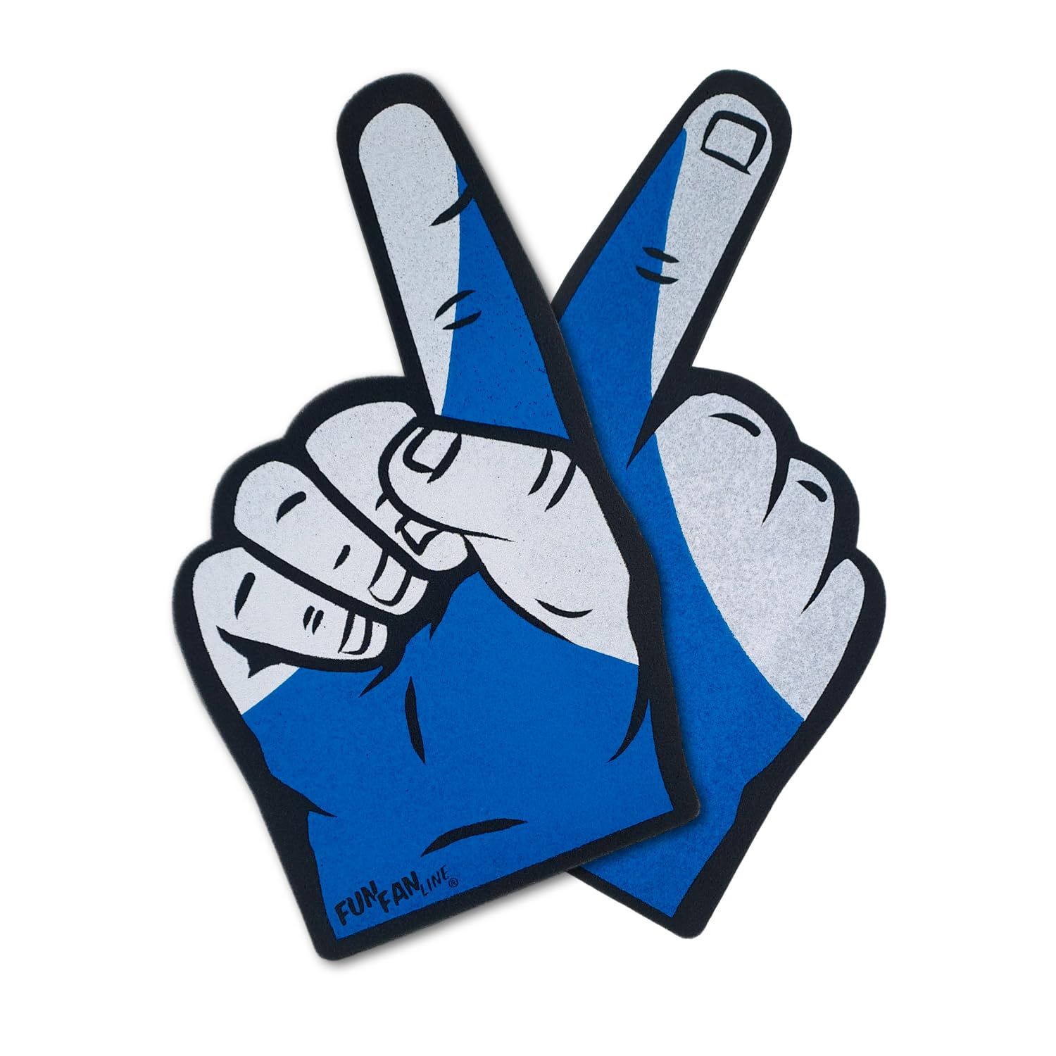 FUN FAN LINE - 2-Pack Foam Finger Hand with [Greece] Flag Design | Cheering Mitt for Sports Events, Parties, and Celebrations | Fan Accessory for Games and Supporters (Greece)