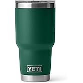 YETI Rambler 30 oz Tumbler, Stainless Steel, Vacuum Insulated with MagSlider Lid, Black Forest Green