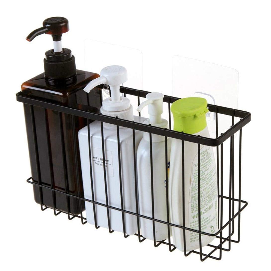 DZAWIBA® Steel Wall Mounted Self Adhesive Bathroom Self Storage Shampoo, Soap, Lotions, Oil and